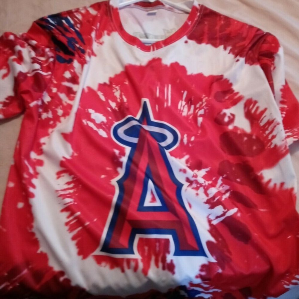NWT- Angels Baseball Tie Dye Shirt  Sz XL -Rare - Picture 2 of 5